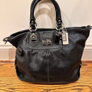 Coach Madison Black Leather Zipper Top Handle Satchel